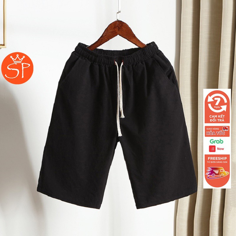 Quần short đũi nam chất đũi mềm mát, quần sooc lửng thể thao chuẩn form cạp chun dây rút 5 màu