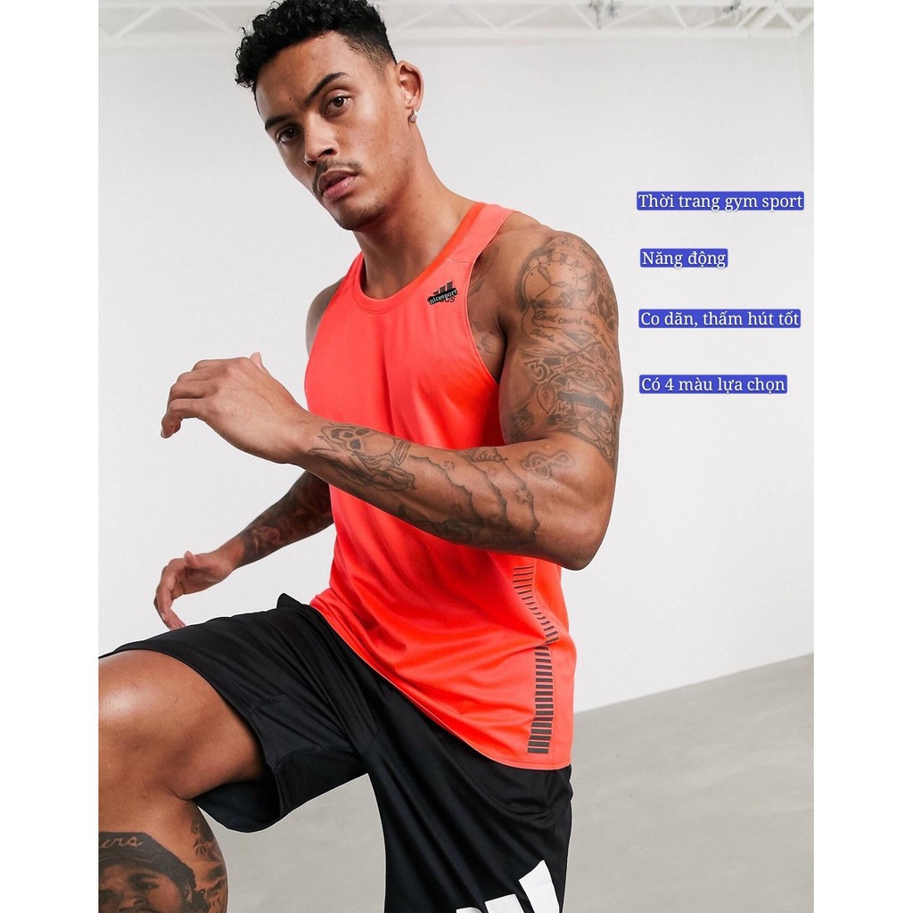 Áo ba lỗ tập gym nam hàng thể thao chất liệu thun poly thấm hút mồ hôi - Tank top [sport]