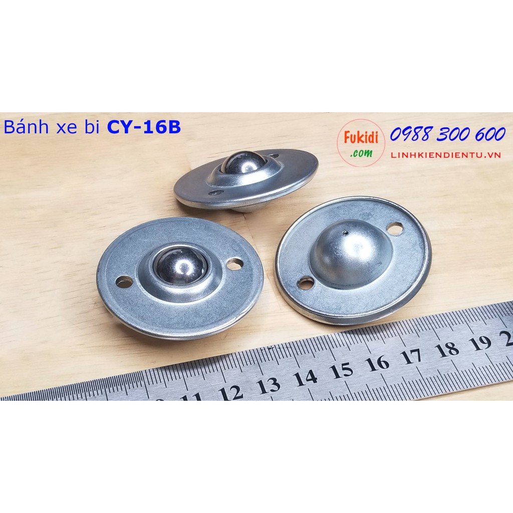 Bánh xe bi cầu inox 304, Ø16mm CY-16B tải trọng 15kg - CY16BI
