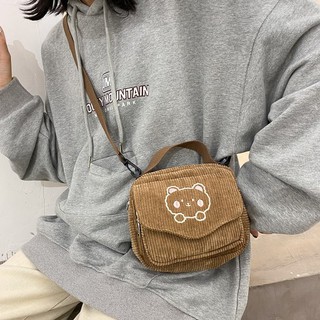 Túi Đeo Vai Thêu Hình Gấu Đáng Yêu Dành Cho Nữ