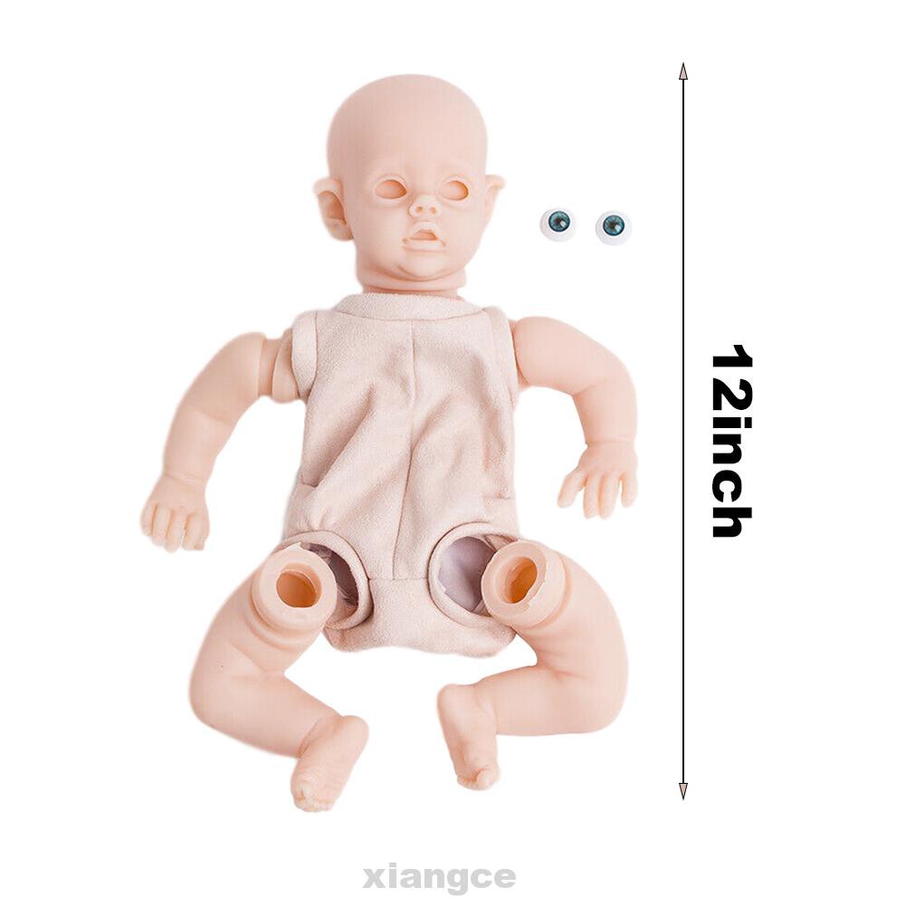 Soft DIY Lifelike Gifts Eyes Real Touch Cloth Body Full Limbs Vinyl Head Reborn Baby Doll Kit