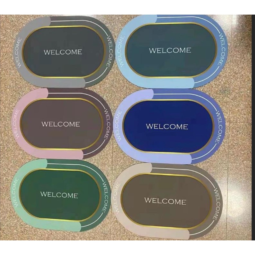 Thảm Dậm Chân Silicon OVAL BATH MAT Hút Nước Siêu Thấm - Lau Chân Siêu Mềm Siêu Dày, Thấm Nước