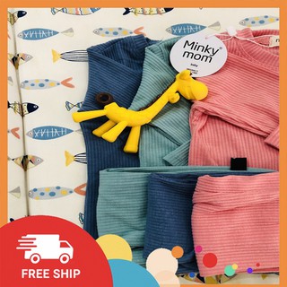 Đồ bộ Minky Mom tay dài thun gân cho bé trai và bé gái (5-20kg)