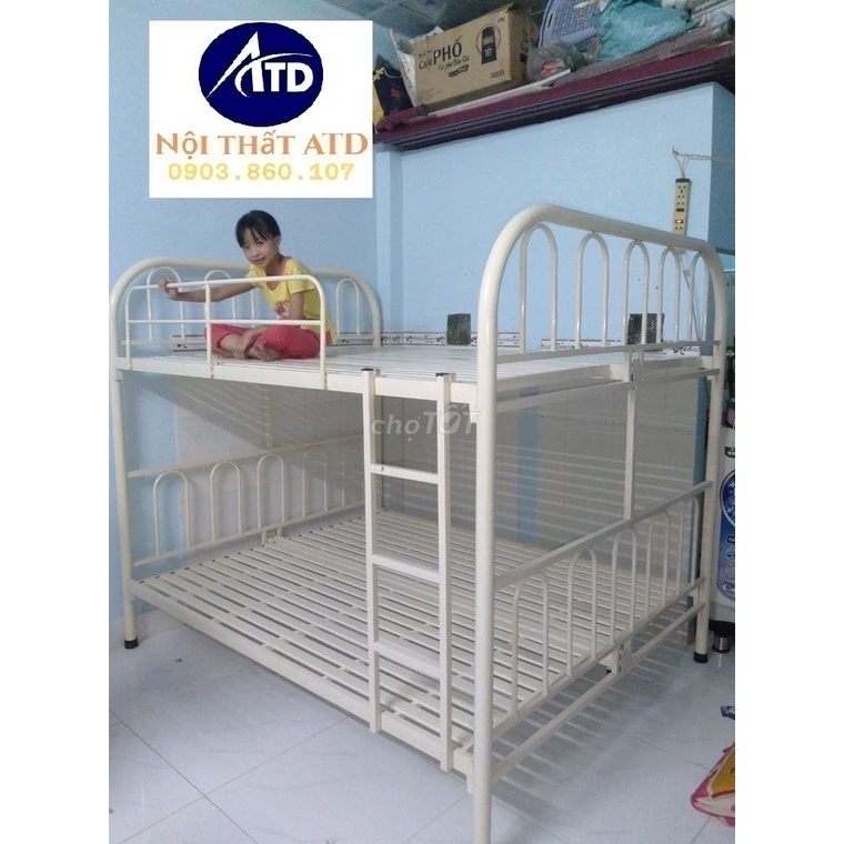 Giường ngủ sắt 2 tầng giá rẻ trẻ em gia đình cao cấp y hình đủ kích thước HCM