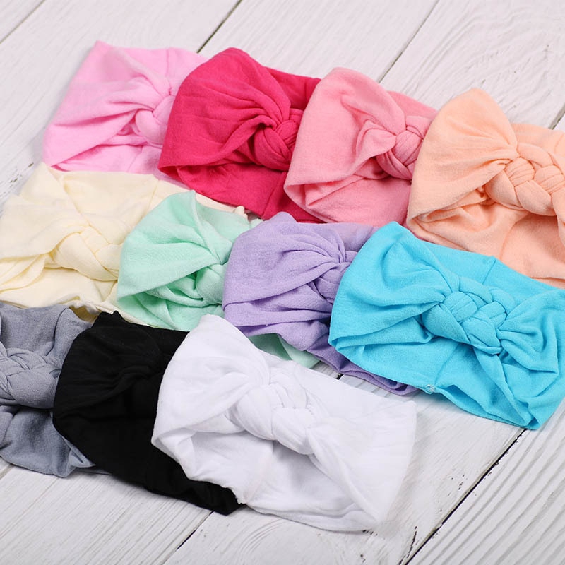 Băng đô co giãn thắt nút độc đáo xinh xắn bằng chất liệu nylon cho bé gái