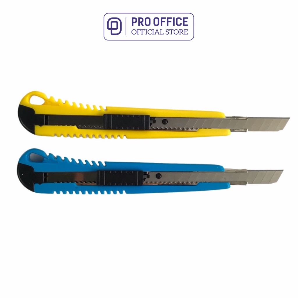Dao Rọc Giấy PRO OFFICE 9mm Chất Liệu Cao Cấp, Không Gỉ, Sắc Bén, Độ Bền Cao PO-KN201