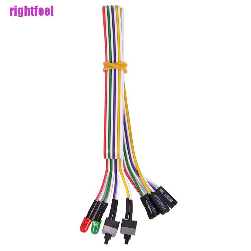 Dây Cáp Bo Mạch Chủ Atx Pc 2 Công Tắc On / Off / Reset Có Đèn Led 68cm