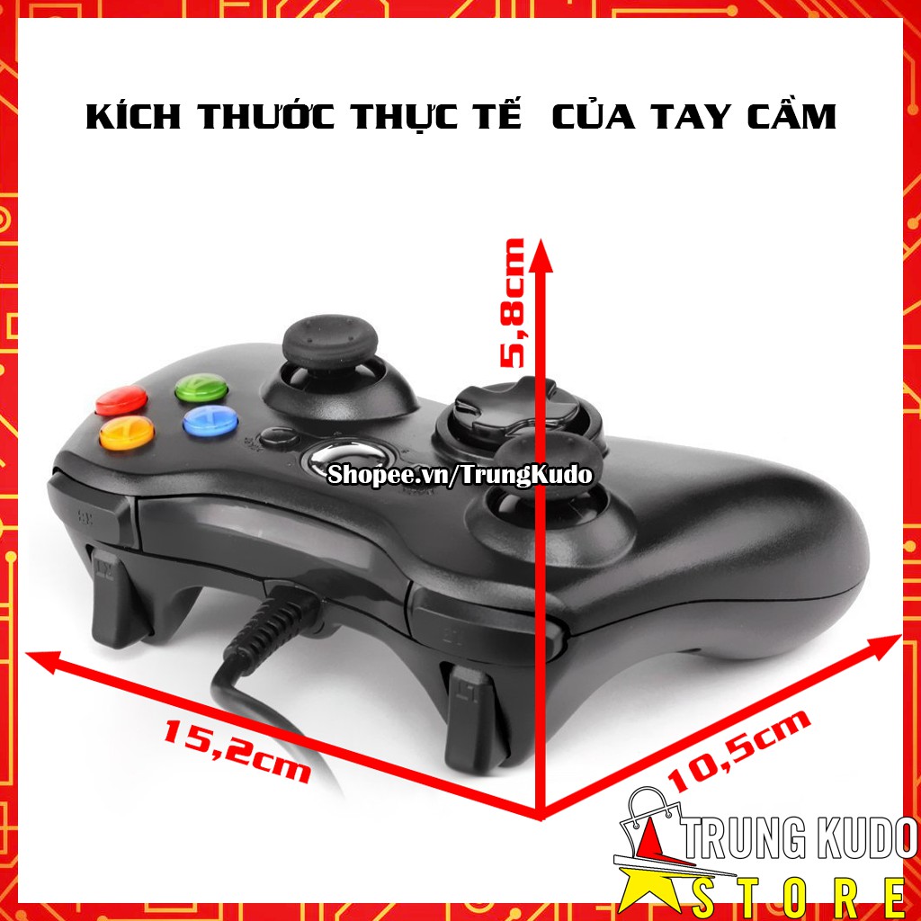 Tay Cầm Xbox 360 Có Rung Kết Nối Được Với PC, Điện Thoại Android, Laptop, TV, PS3 Và Có Nhiều Màu