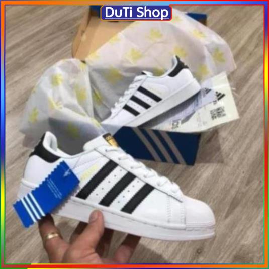 Giày 𝓪𝓭𝓲𝓭𝓪𝓼 𝓢𝓾𝓹𝓮𝓻𝓼𝓽𝓪𝓻 ⚡️𝐅𝐑𝐄𝐄 𝐒𝐇𝐈𝐏⚡️ Giày Thể Thao Trắng 3 Sọc nam nữ hàng cao cấp full box bill