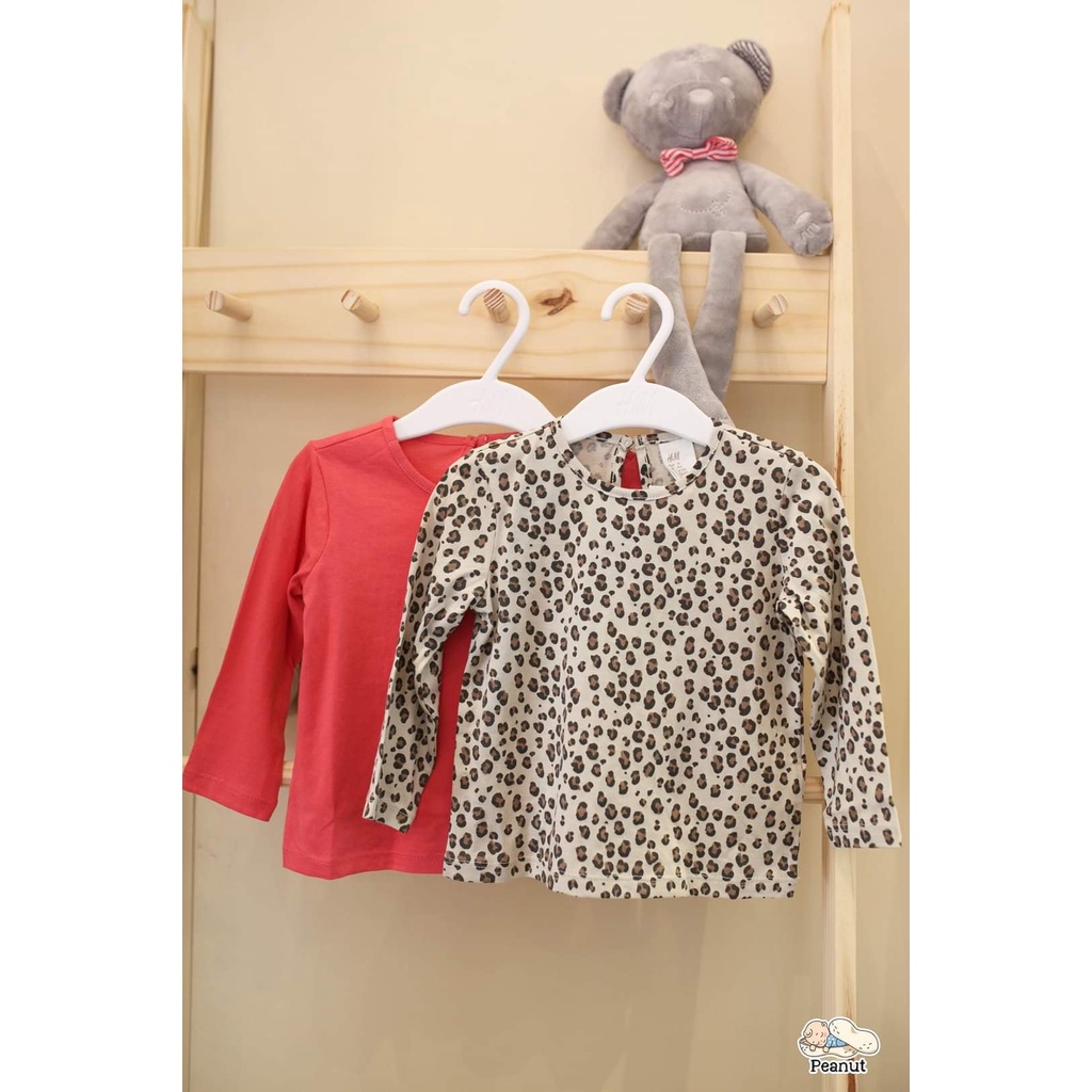 Set dài tay 2 áo hoặc 2 quần hồng legging báo HM H&M_hàng chính hãng authentic