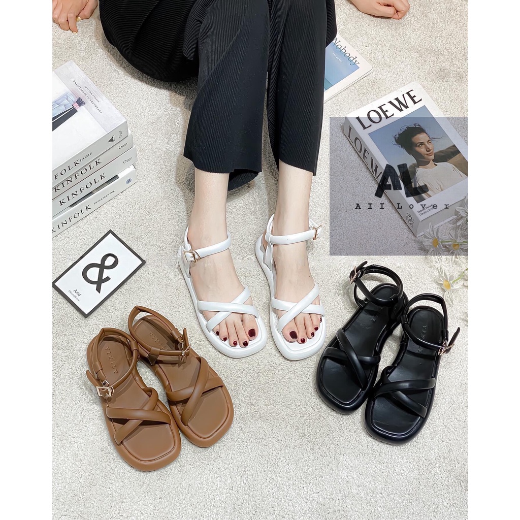 SANDAL NỮ ALI LOVER - GIÀY XUỒNG THỜI TRANG PHONG CÁCH NỮ TÍNH QUAI NGANG ĐẾ BẰNG - AS220727