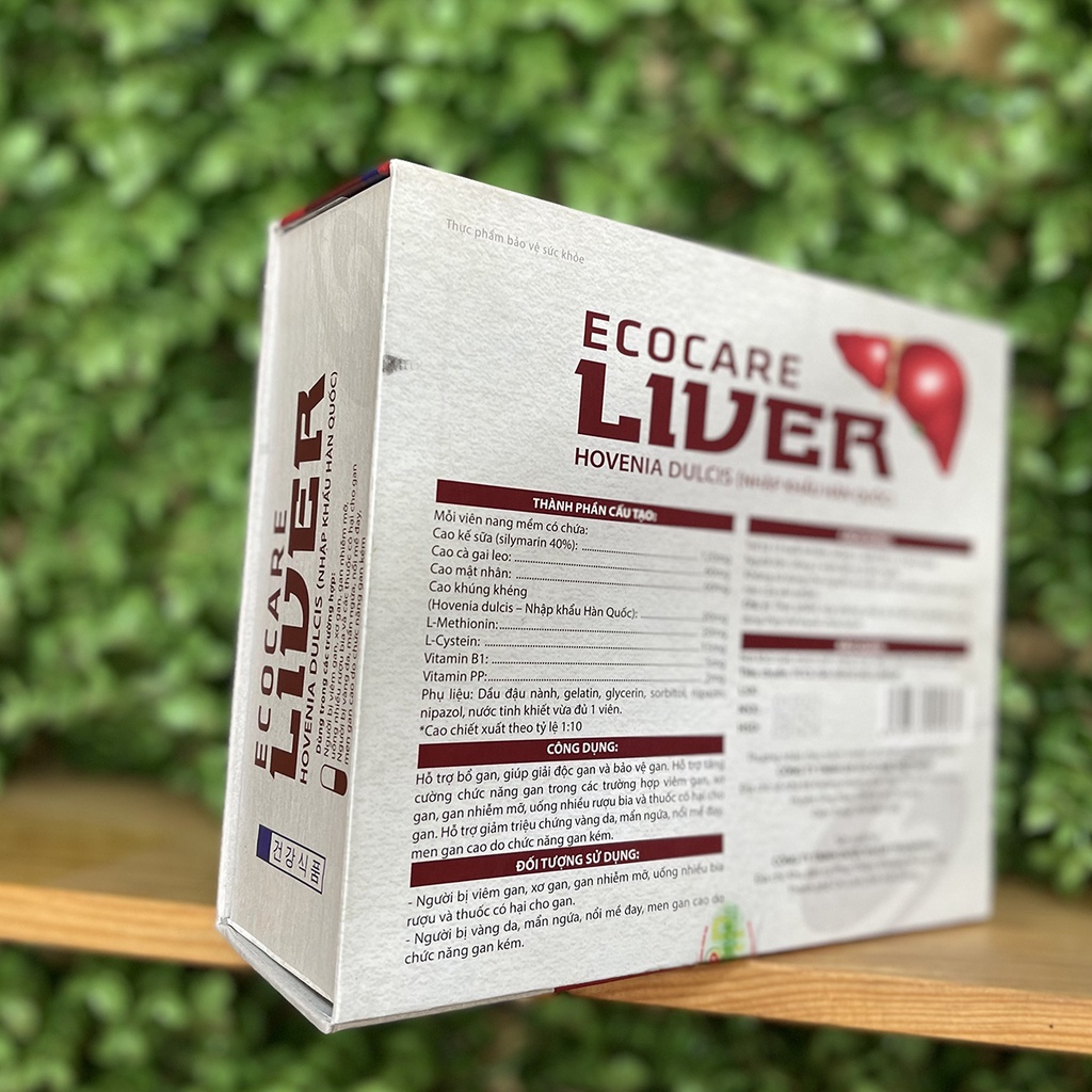 Viên uống bổ gan, mát gan, hạ men gan ecocare LIVER hộp 60 viên