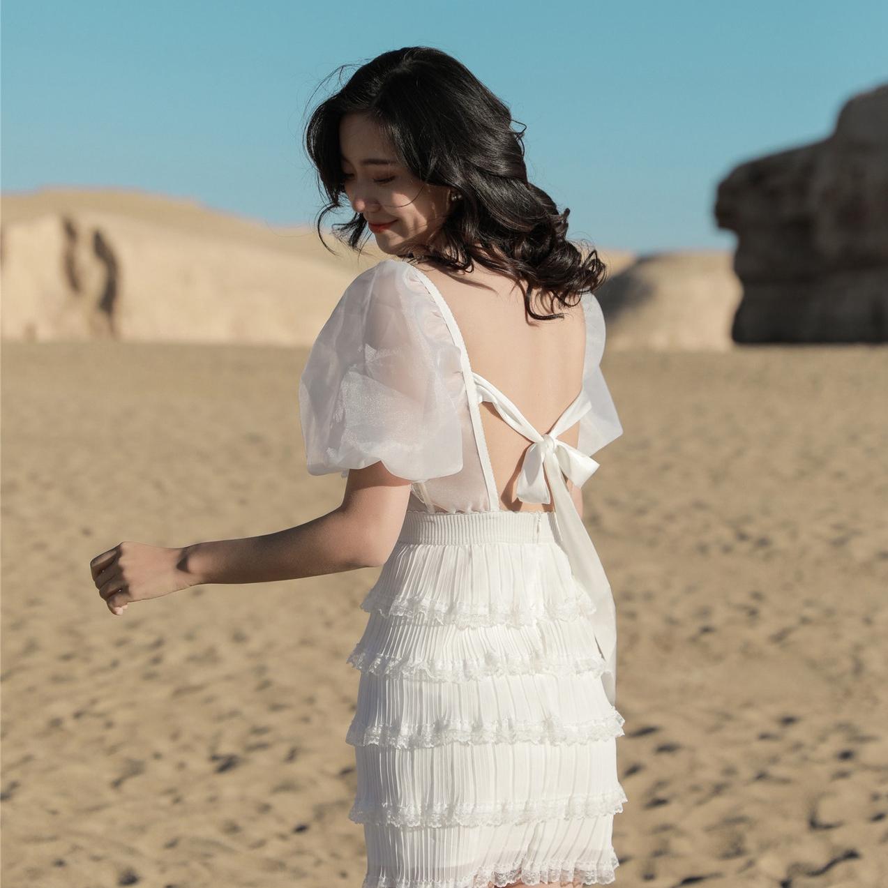 Đầm Nữ Tay Ngắn Cổ Vuông Thời Trang Quyến Rũ