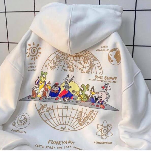 [SIEU SALE] Khoác Nỉ Bug Bun In 2 Mặt, Hoodie Kéo Khoá Unisex samsam4896 | BigBuy360 - bigbuy360.vn