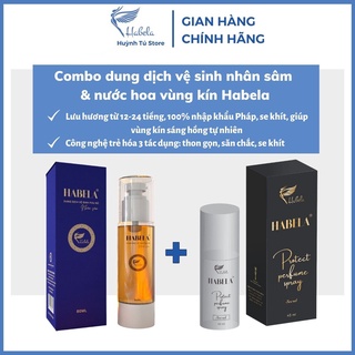 Combo dung dịch vệ sinh nhân sâm và nước hoa vùng kín habela tăng hiệu qủa tối đa