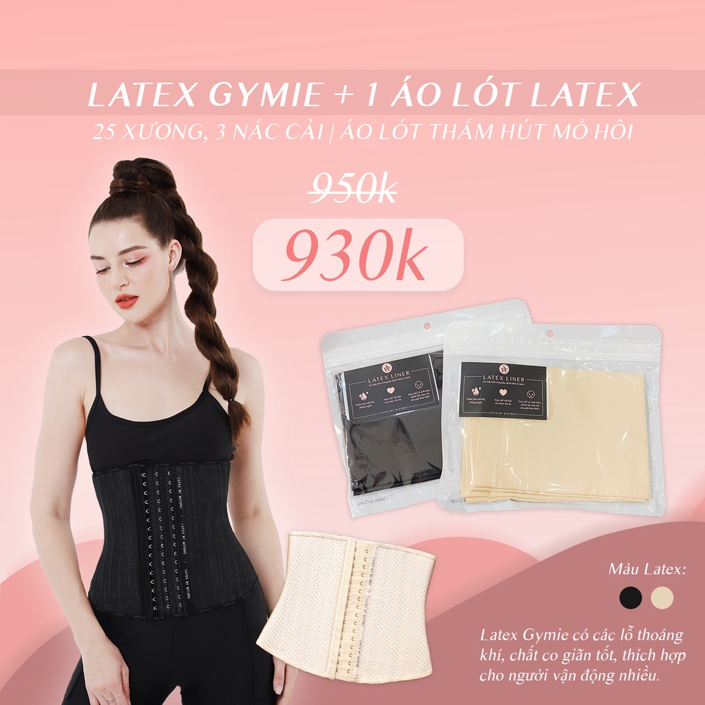 Đai Nịt Bụng Latex WSTORE 25 Xương Lưới - Thông Hơi Thoáng Khí - Latex by W.Store Chuẩn Chính Hãng