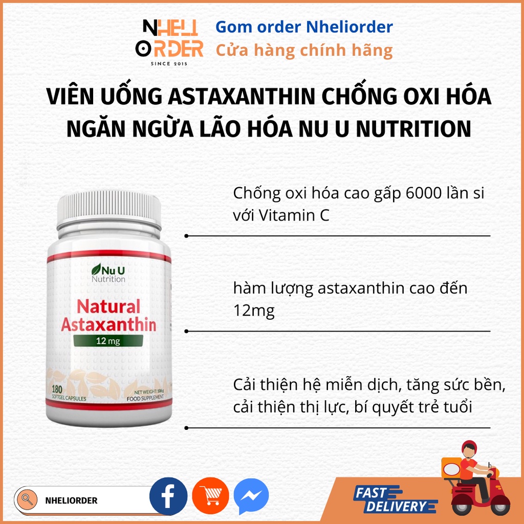 [TRẢ HÀNG] Nu U Astaxanthin note tên FB