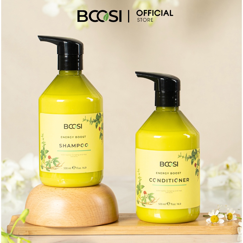 Dầu gội năng lượng Bcosi chăm sóc da đầu và ngăn ngừa tóc gãy rụng Bcosi Energy Boost Shampoo 500ml