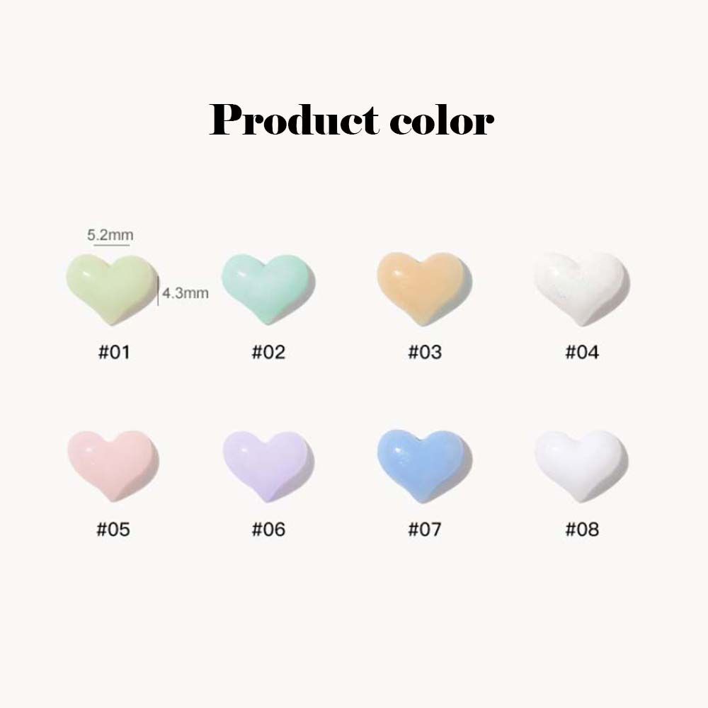 [Hàng mới về] Phụ kiện trang trí móng tay hình trái tim 3D nhiều màu sắc dễ thương