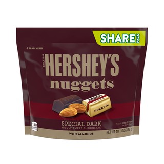  Socola nguyên chất hạnh nhân Hershey's Nuggets Special Dark Mildy Sweet Chocolate with Almonds gói 286gr Mỹ 