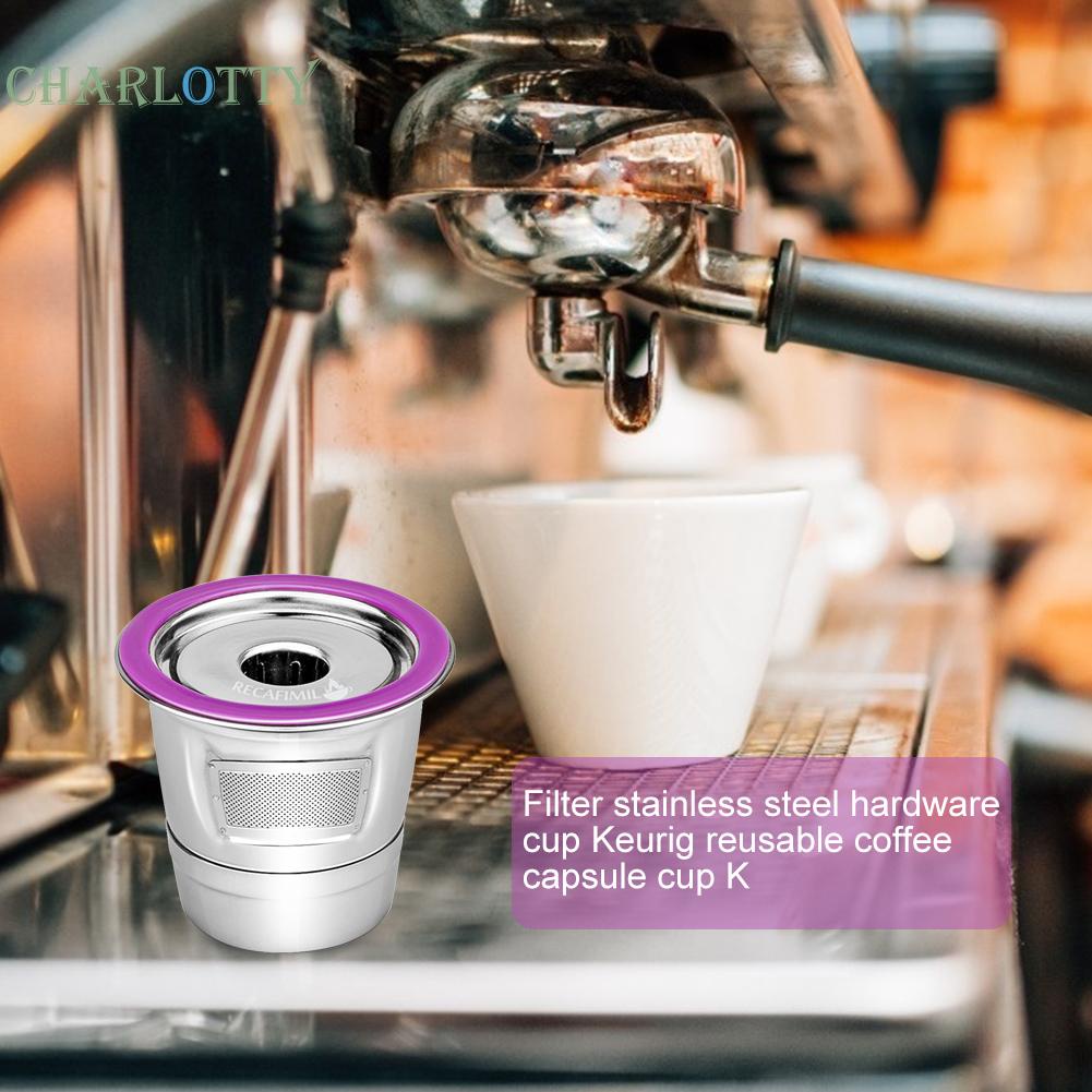 【CHA】Stainless Steel Coffee Capsule Cup Reusable K Cup for Keurig 2.0/1.0 Mini Plus