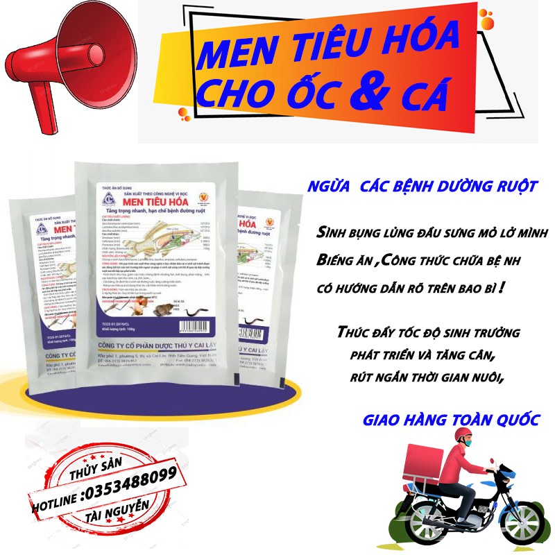 MEN TIÊU HÓA LƯƠN ỐC CÁ ẾCH  GIÚP ĂN MẠNH LỚN NHANH