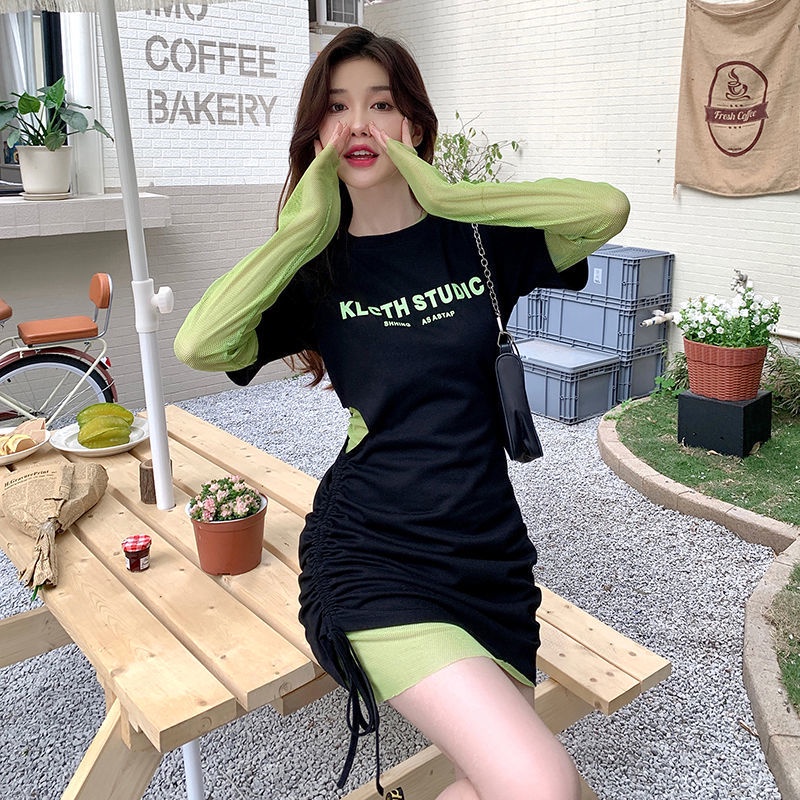 COZOK Set Đầm Lưới Tay Dài Thời Trang Dành Cho Nữ