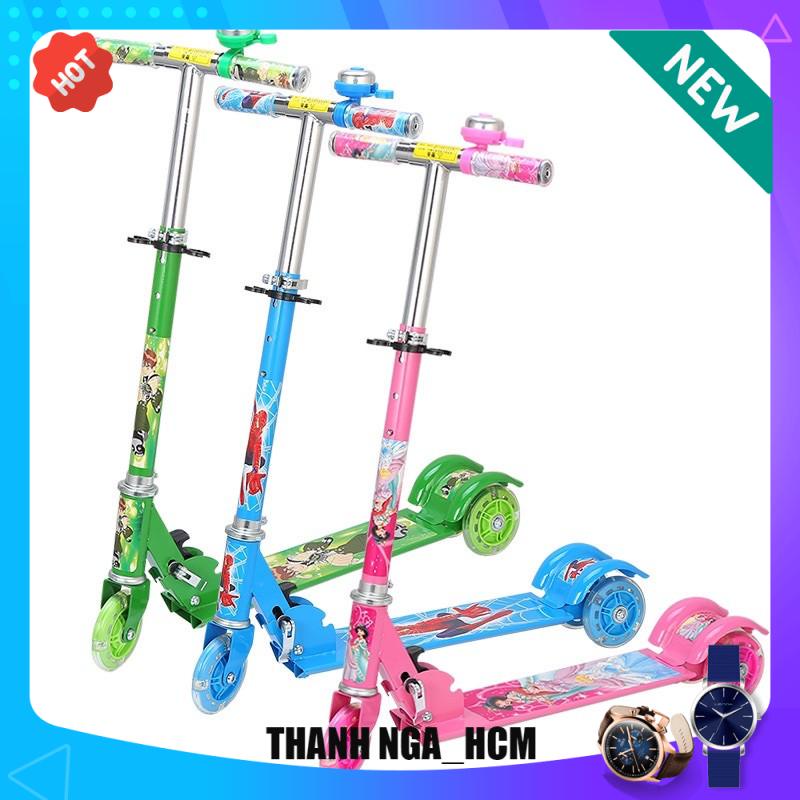 [Mã LIFE0503TOYS1 giảm 10% đơn 150k] xe scooter SẮT 3 bánh có đèn phát sáng cho bé, xe trượt cho bé