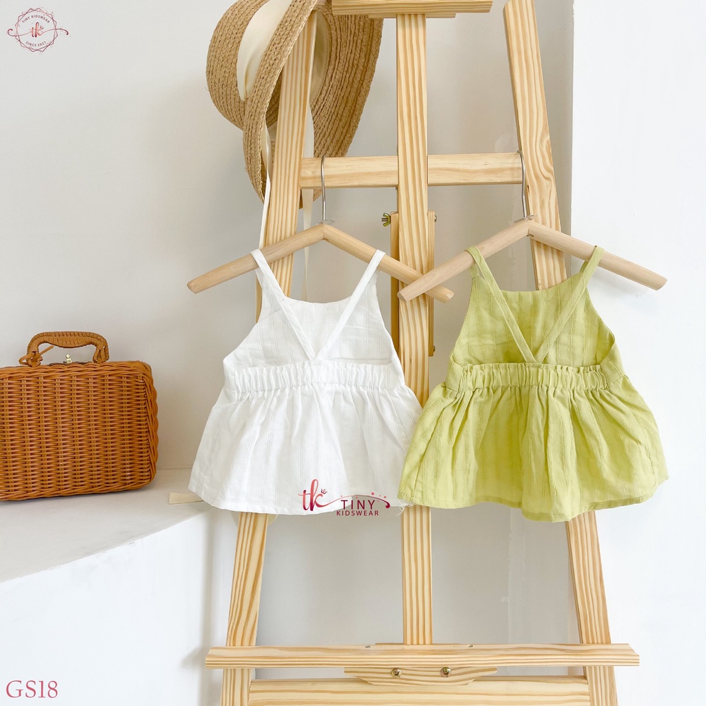 Bộ Bé Gái 2 Dây Chất Xô Linen Mát Mẻ, Set Quần Áo Cho Bé Gái Từ 5-15kg [GS18]
