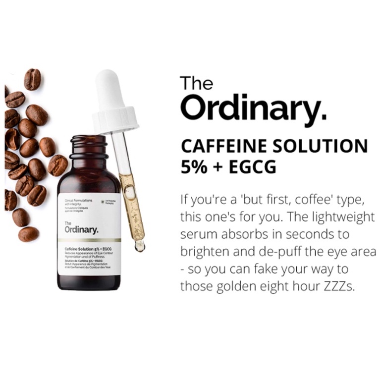 Serum THE ORDINARY Caffeine Solution 5% + EGCG Tinh chất dưỡng mắt, giảm quầng thâm mắt 30ml