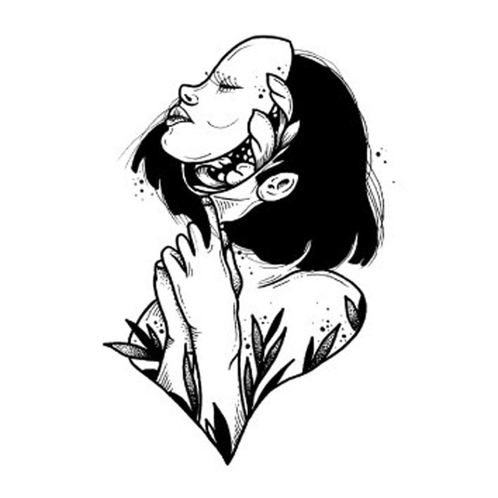 Hình Xăm Dán Tạm Thời MIH Hiệu Ứng Cô Gái Gợi Cảm Màu Đen Dễ Sử