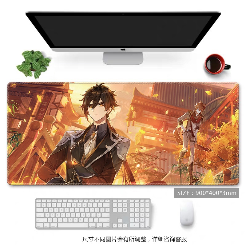 Tấm lót chuột và bàn phím chơi game chống thấm nước họa tiết game Tartaglia Childe Genshin Impact Yuanshen Xiao Kazuha Barbatos