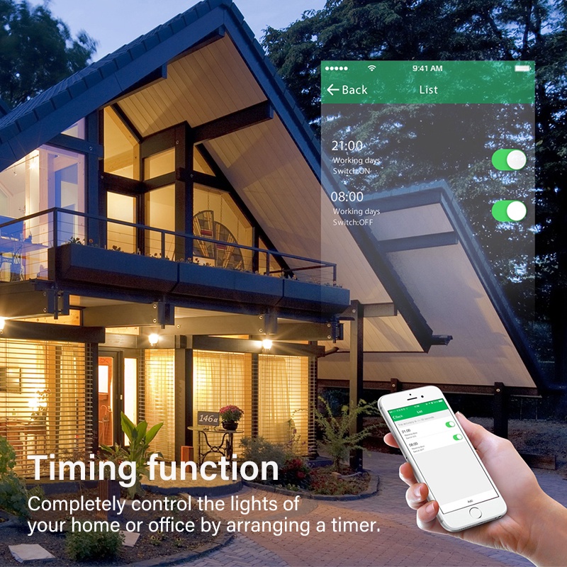 Bộ ngắt công tắc đèn Aubess Wifi thông minh di động hỗ trợ Google House/Alexa Voice