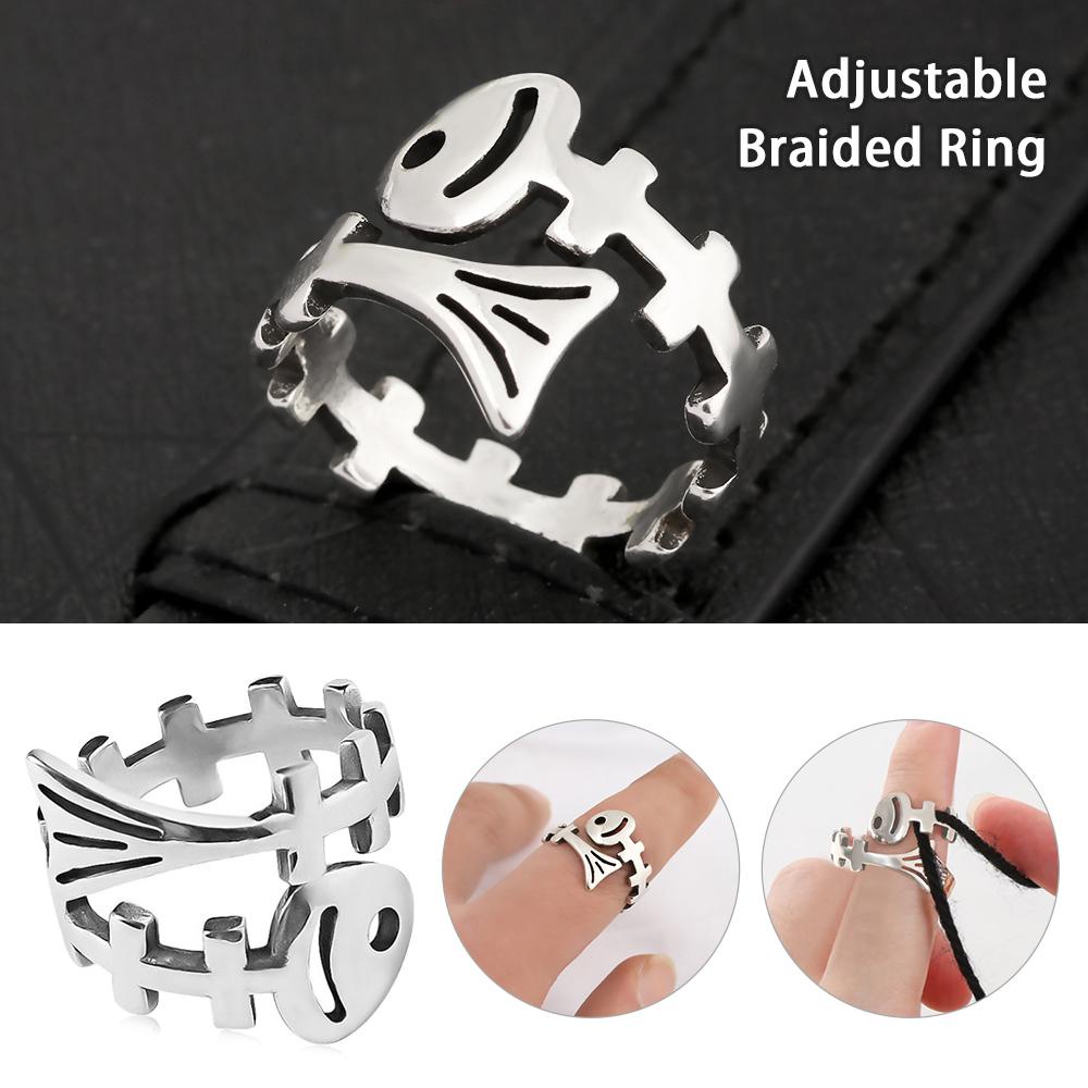 SUSANS Nhẫn Đan Len Hình Xương Cá