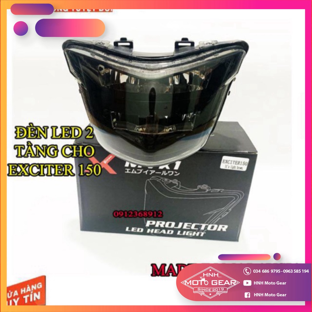 Đèn LED 2 Tầng MVR1 Cho Exciter 150 Màu Đen Khói Sport