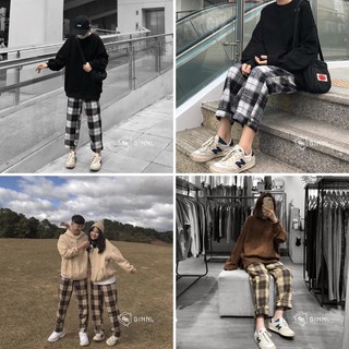 Quần Baggy Sọc Caro  Unisex [Hình Thật] - Ginni