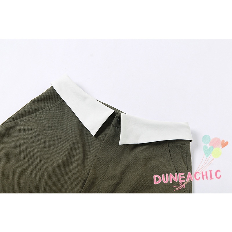 DUNEA Set đồ gồm áo 2 dây lửng và quần dài ống rộng lưng cao thời trang dành cho nữ