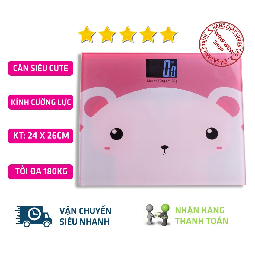 Cân Điện Tử Sức Khỏe Vuông Kính Cường Lực 180Kg