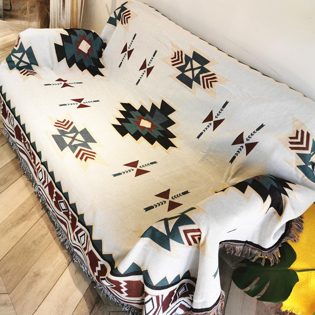 Chăn Phủ Sofa 90x180cm Giữ Ấm Phối Tua Rua Trang Trí Nội Thất