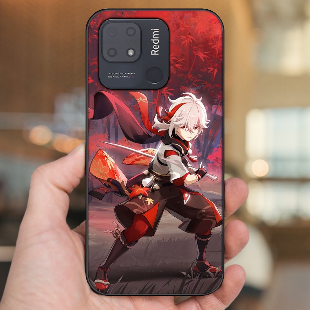 Ốp lưng Xiaomi Redmi 10C viền đen in hình Kazuha Genshin Impact