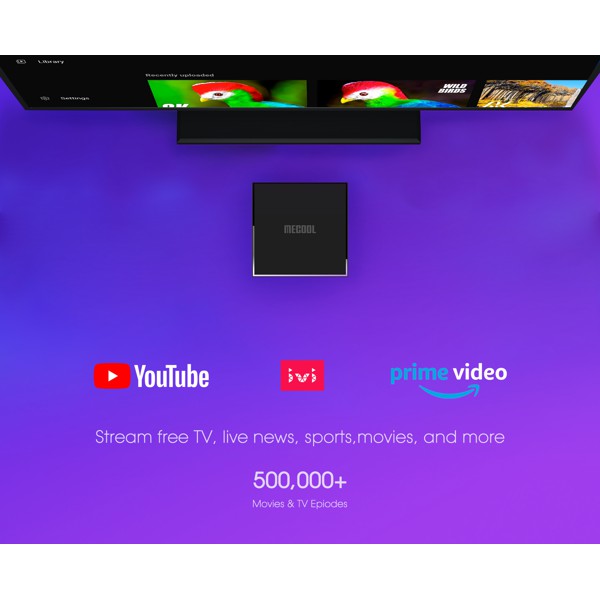 Android TV Box MECOOL KM6 phiên bản 2021 chạy Android 10 Chíp Amlogic S905X4 RAM 2G bộ nhớ 16G