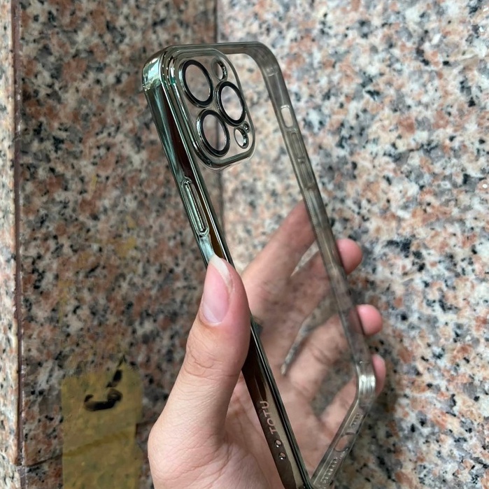 (xanh rêu) Ôp lưng dẻo Totu bảo vệ Camera lưng trong viền màu iPhone 13 Pro max