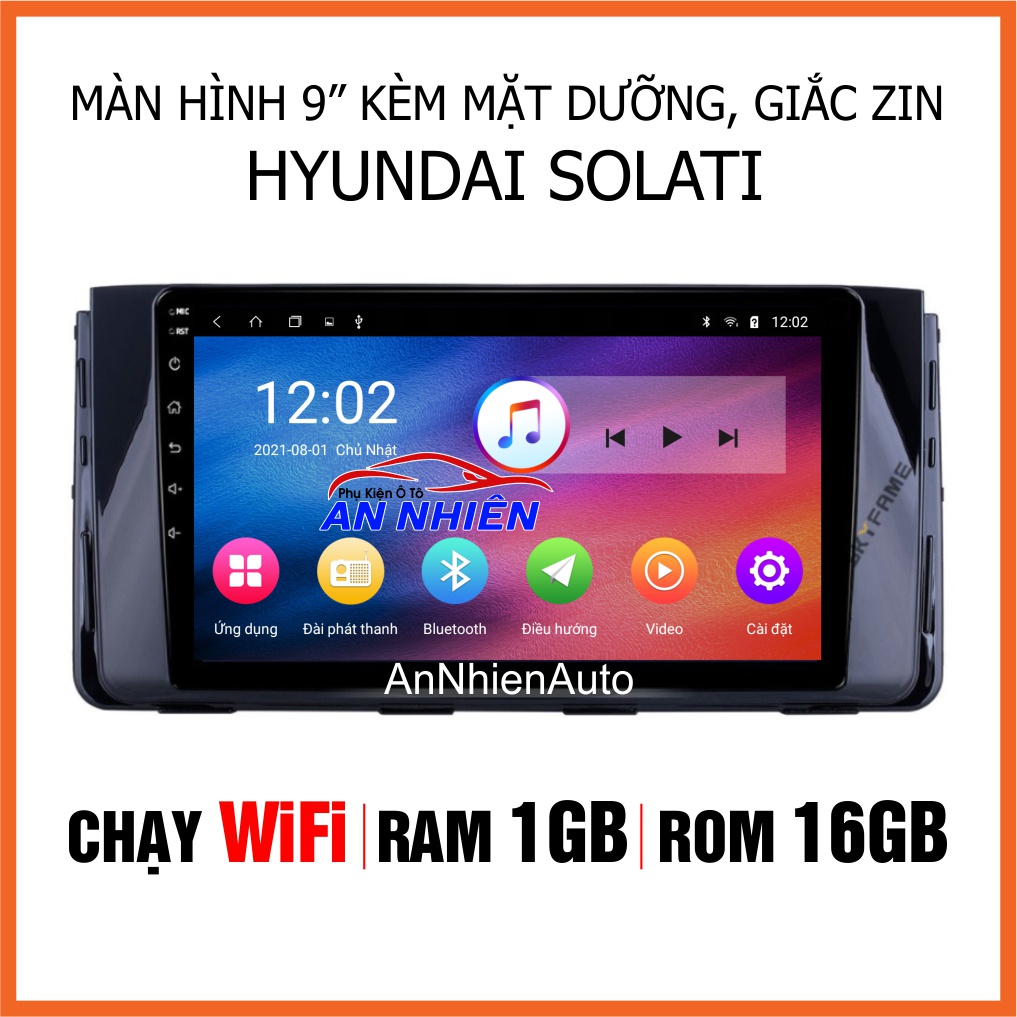 Màn Hình Android 9 inch Cho Xe SOLATI - Đầu DVD Android Kèm Mặt Dưỡng Giắc Zin HYUNDAI SOLATI - Điều Khiển Giọng Nói