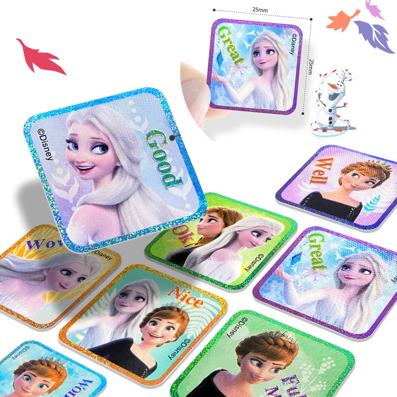 Cuộn 200 Sticker Khen Thưởng Cho Bé - Cuộn giấy dán trang trí đồ vật cơ thể hình công chúa Disney đáng yêu，Bộ Sưu Tập Hình Dán Siêu Nhân Spiderman Công Chúa Elsa Bé Cực Thích