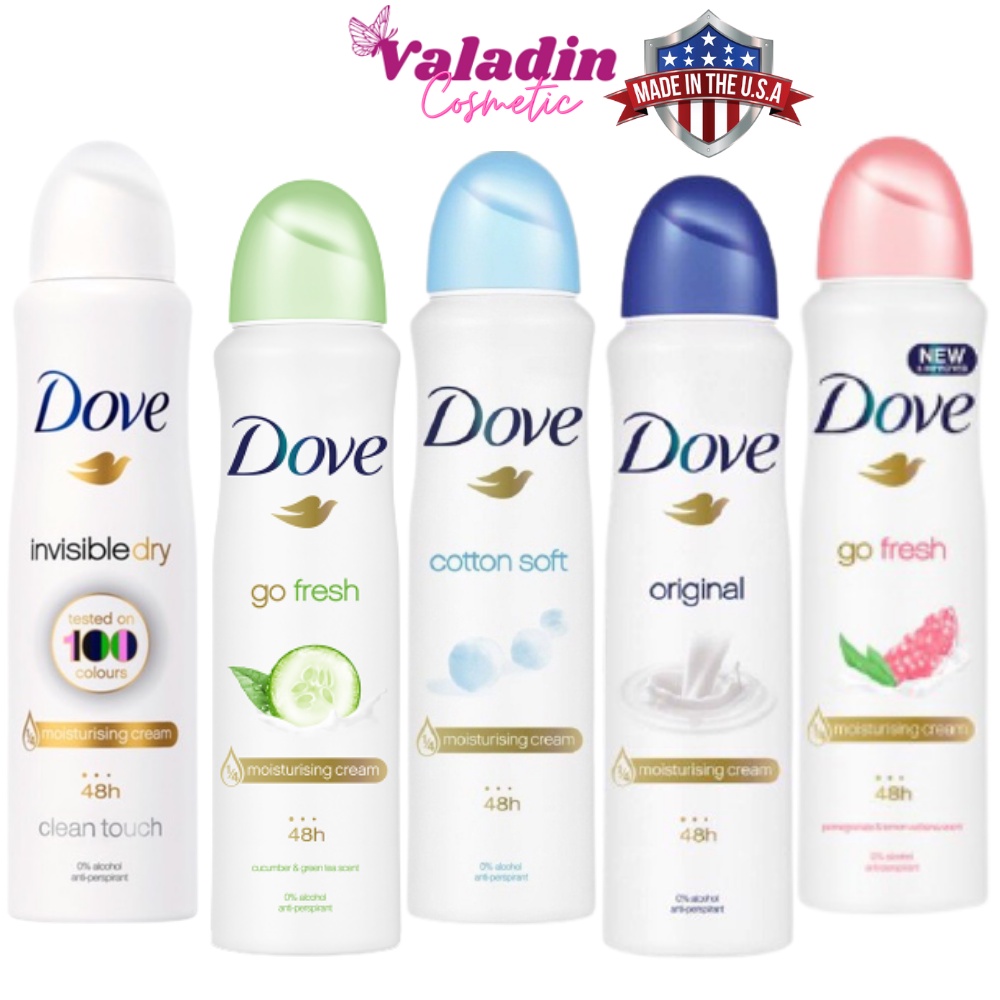 Xịt khử mùi hôi nách Dove Nhiều Hương 150ml / Sịt khử mùi nữ