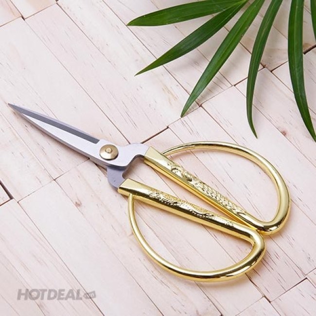 Kéo Cán Vàng Khắc Hình Rồng Phượng Size 21cm - Kéo Cán Vàng Chạm Khắc Tinh Tế, Sang Trọng