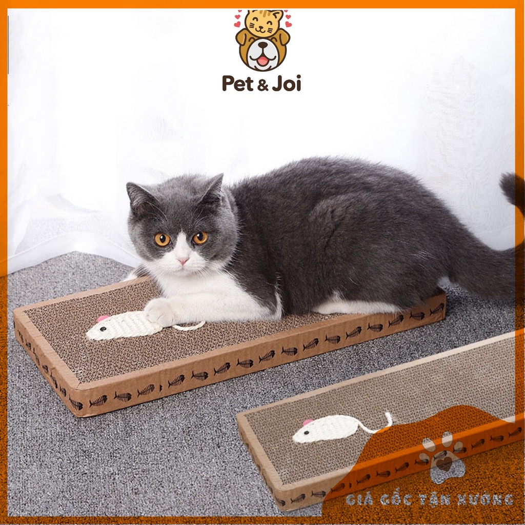 Bảng cào móng carton hình chữ nhật cho mèo- TẶNG KÈM CATNIP BẠC HÀ - PET&amp;JOI