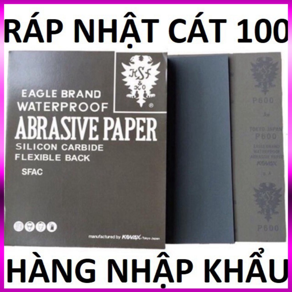 100 tờ giấy nhám Nhật 100 đen , giấy ráp chà xe máy, ô tô KOVAX , Nhập khẩu Nhật Bản