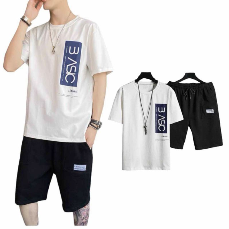 Set quần áo thể thao nam, Bộ thun hè nam, bộ đồ nam thun mè thoáng mát
