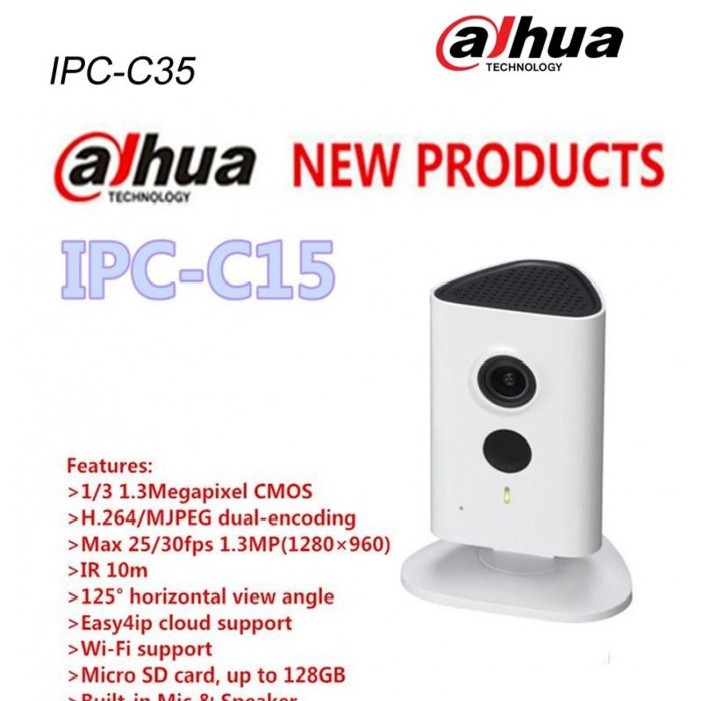 [Mã 229ELSALE hoàn 7% đơn 300K] CAMERA WIFI DAHUA 1.3MP IPC-C15P